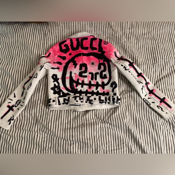 Zara Leather Biker Jacket - custom paint job - Picture 2 of 5